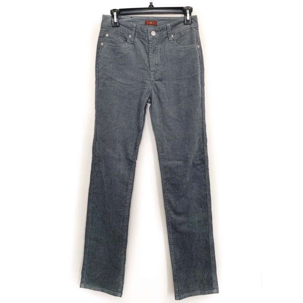 7 For All Mankind Gray Corduroy Mid Rise Pants